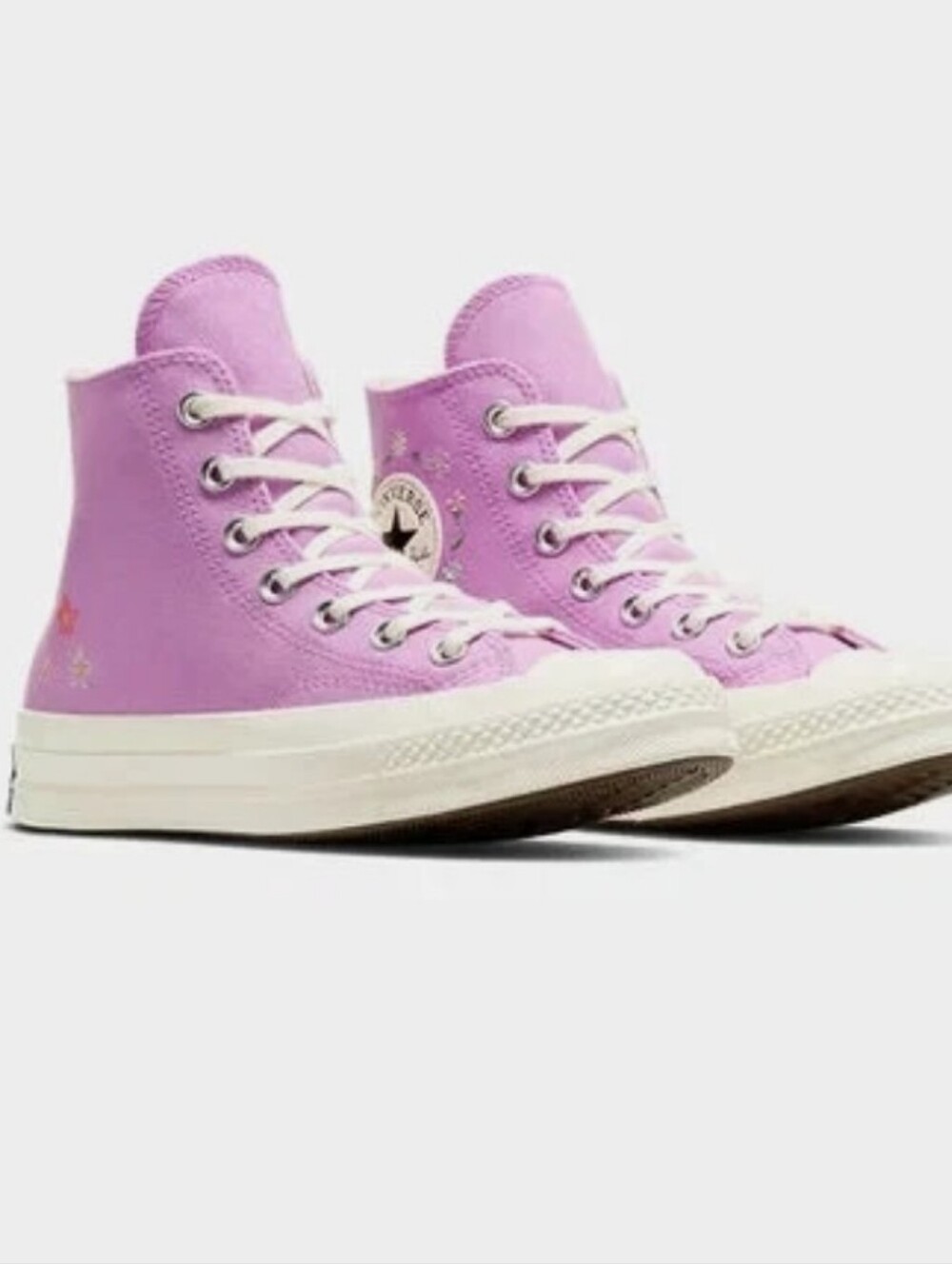 Converse Allstar Chuck Taylor 70 Hi Top Sneakers Grape Fizz Little Flowers NWT - Picture 3 of 16